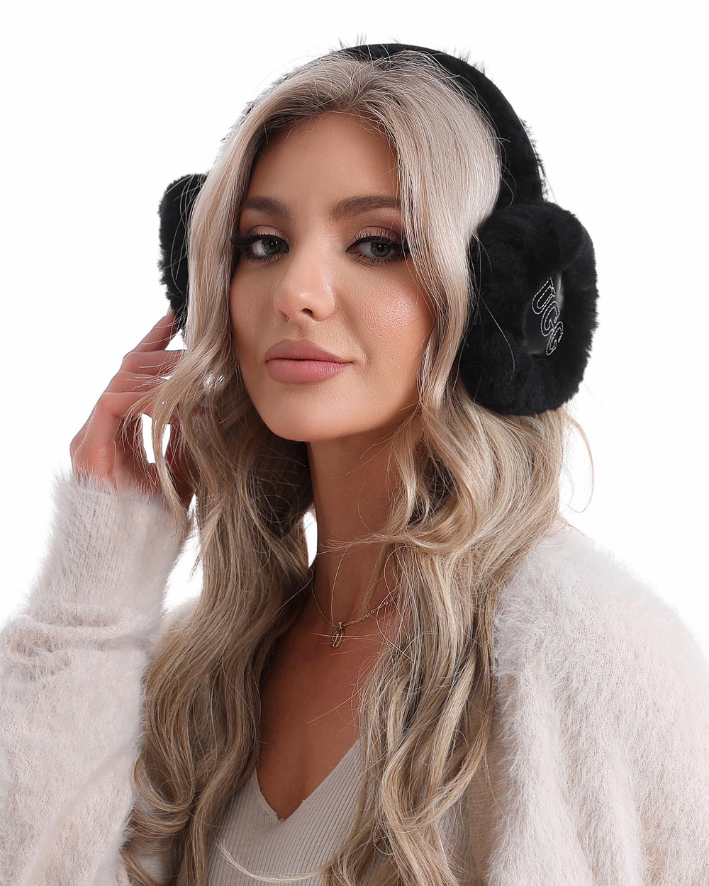 sheepskin ugg earmuffs black live